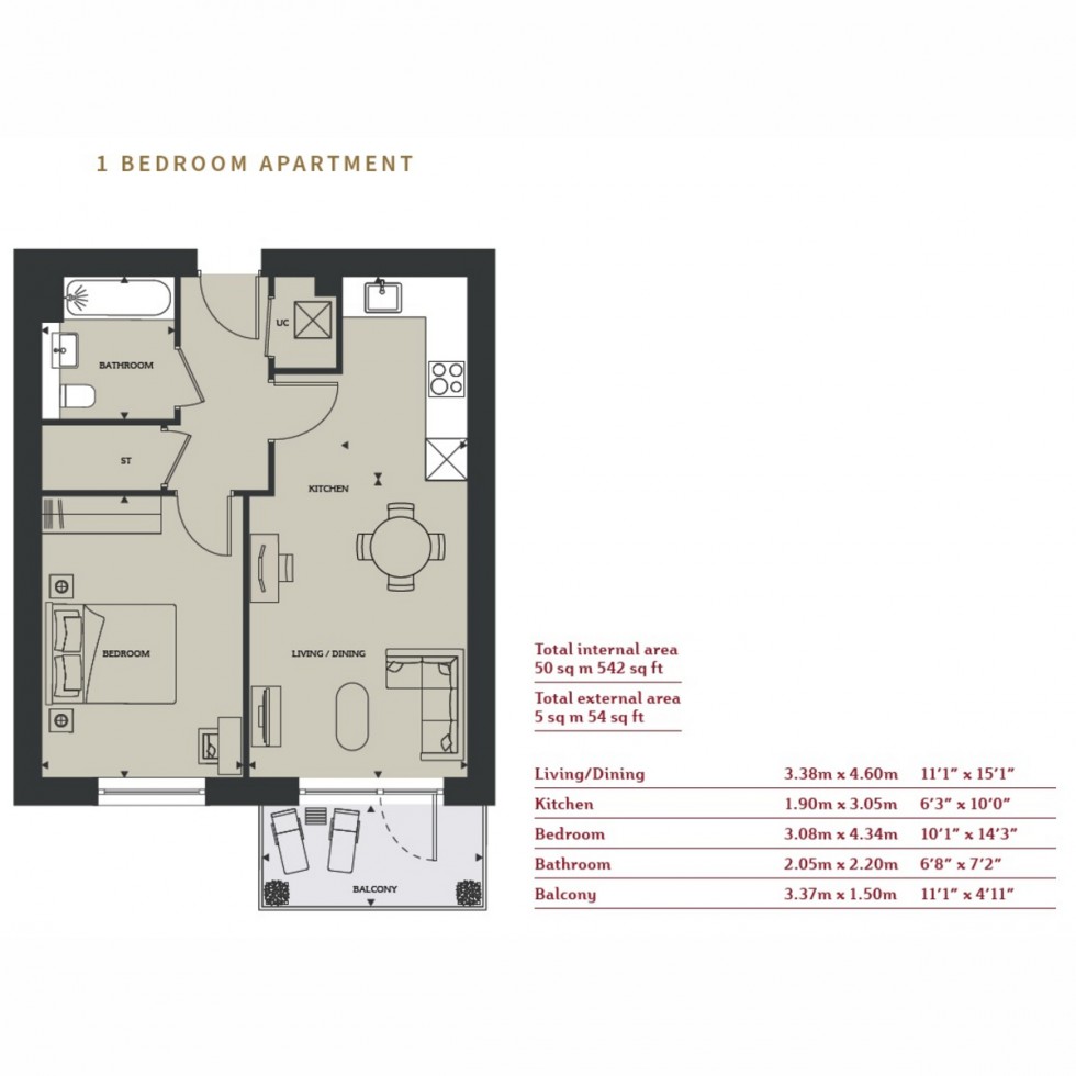 Floorplan for Unit 167 Sheardown Apartments Hayes Village, Hayes, UB3