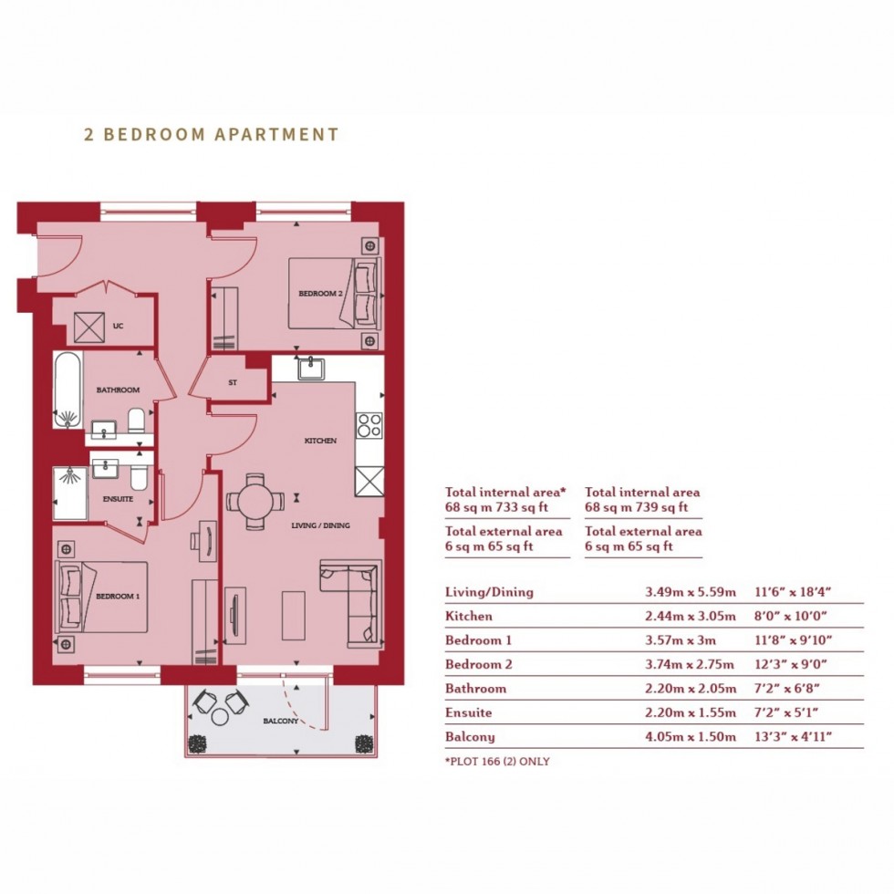 Floorplan for Unit 516 Sheardown Apartments Hayes Village, Hayes, UB3