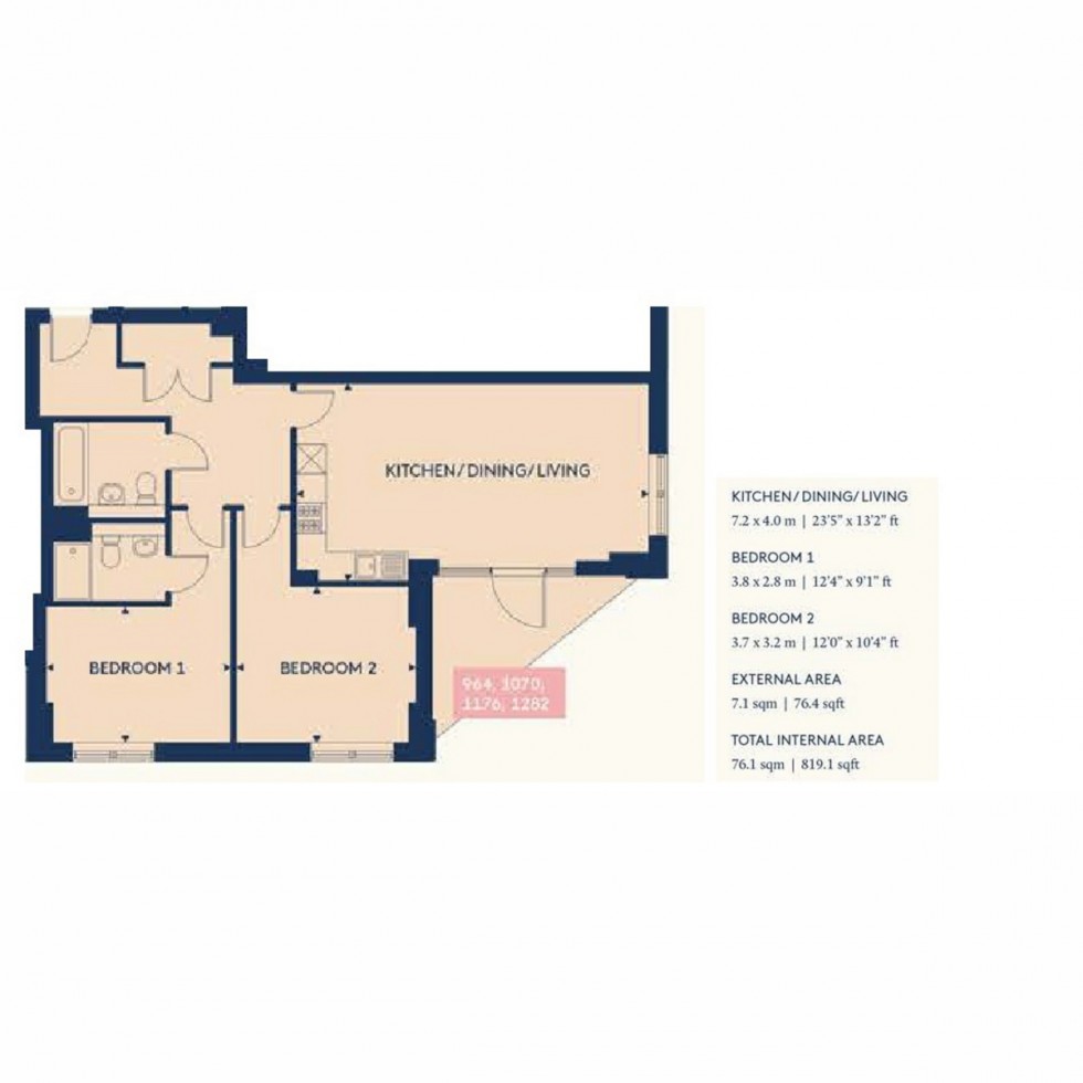 Floorplan for Unit 82 Bookbinder Point, Acton, W3