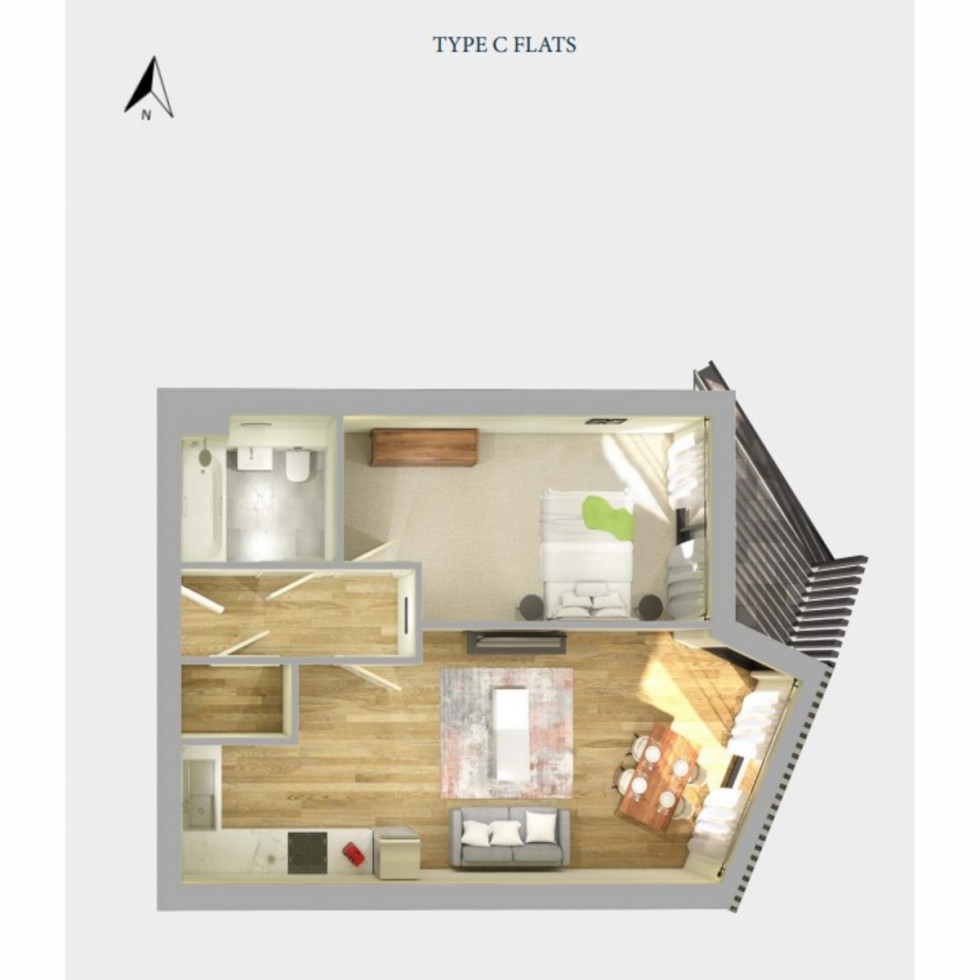Floorplan for Unit 1010c Vision Point, Battersea, SW11
