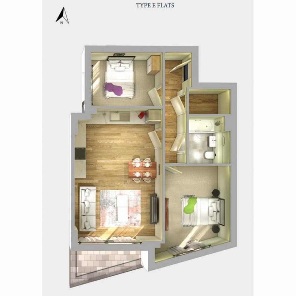 Floorplan for Unit 1015E Vision Point, Battersea, SW11