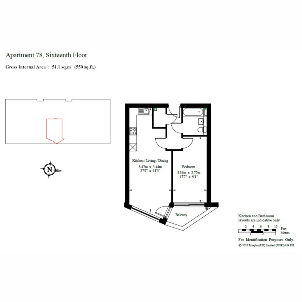 Floorplan for Unit 16b Vision Point, Battersea, SW11