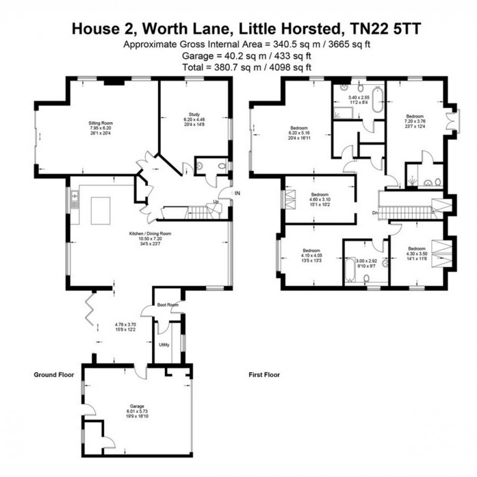 Floorplan for House 102 Worth Farm, Little Horsted, TN22