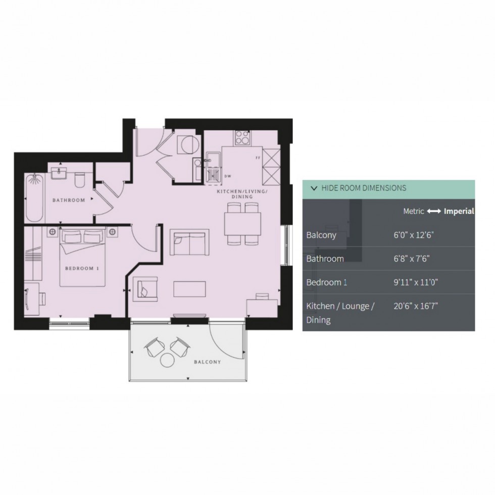 Floorplan for Unit 111 Ridgeway Views, Mill Hill, NW7