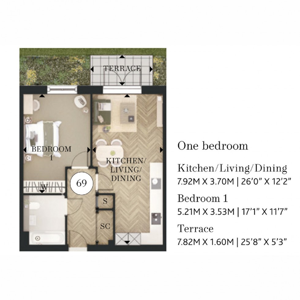 Floorplan for Unit 69 Wandsworth Common, London, SW17