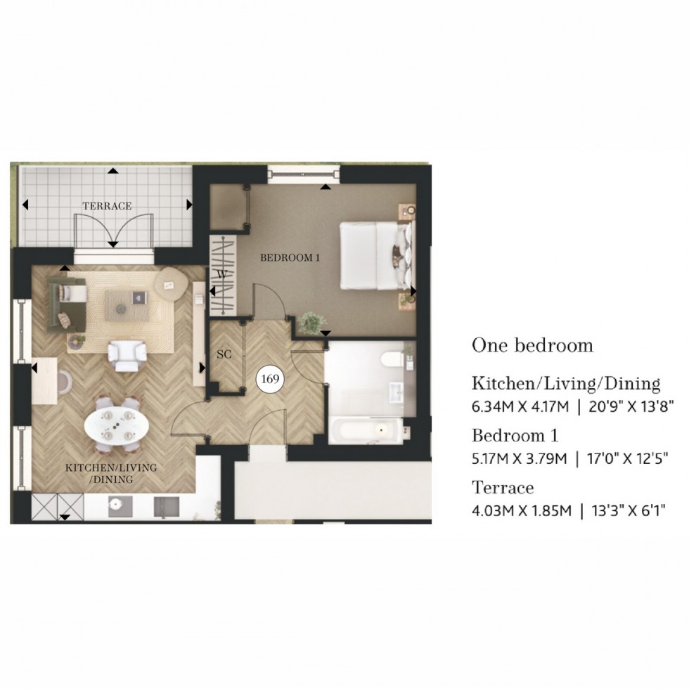 Floorplan for Unit 169 Wandsworth Common, London, SW17
