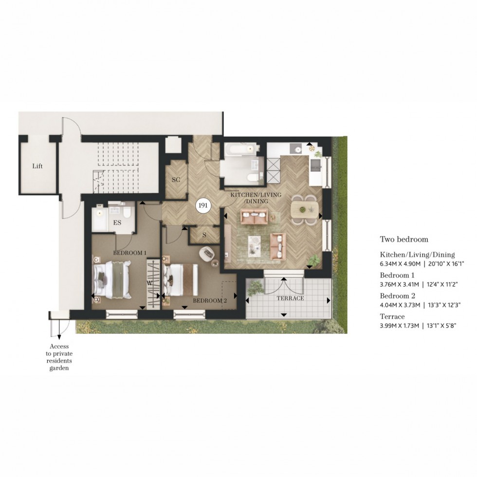 Floorplan for Unit 191 Wandsworth Common, London, SW17