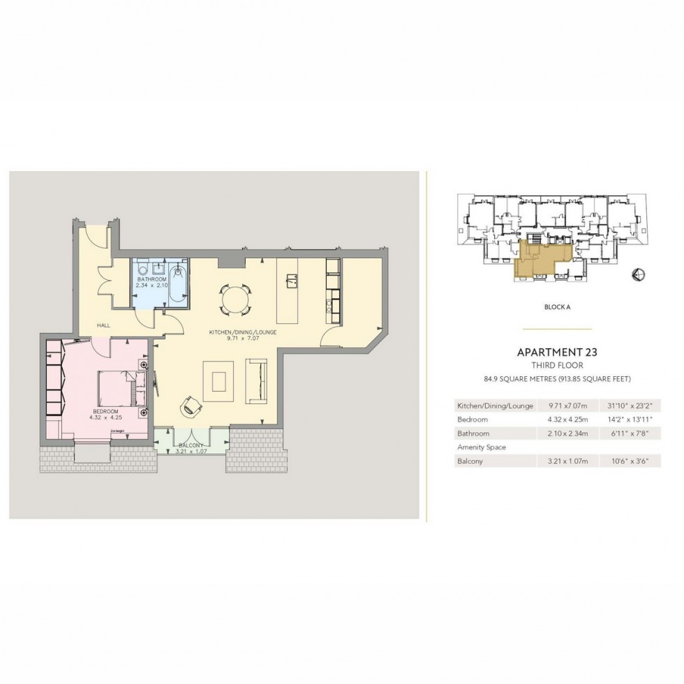 Floorplan for Unit 1023a Whetstone Square, Whetstone, N20
