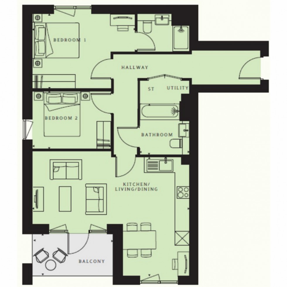 Floorplan for Unit 1118 Springfield Place, Wandsworth, SW17