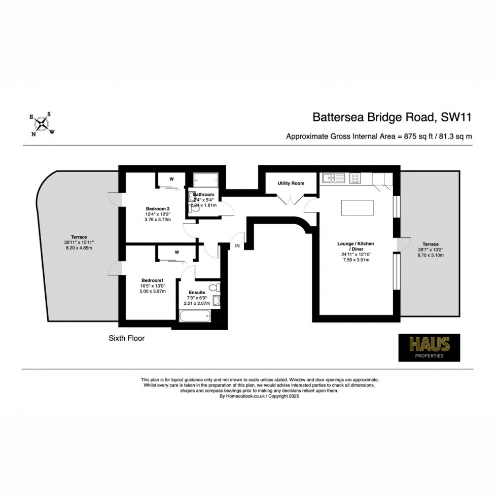 Floorplan for Penthouse Apt 24. Hyde Apartments, Battersea, SW11