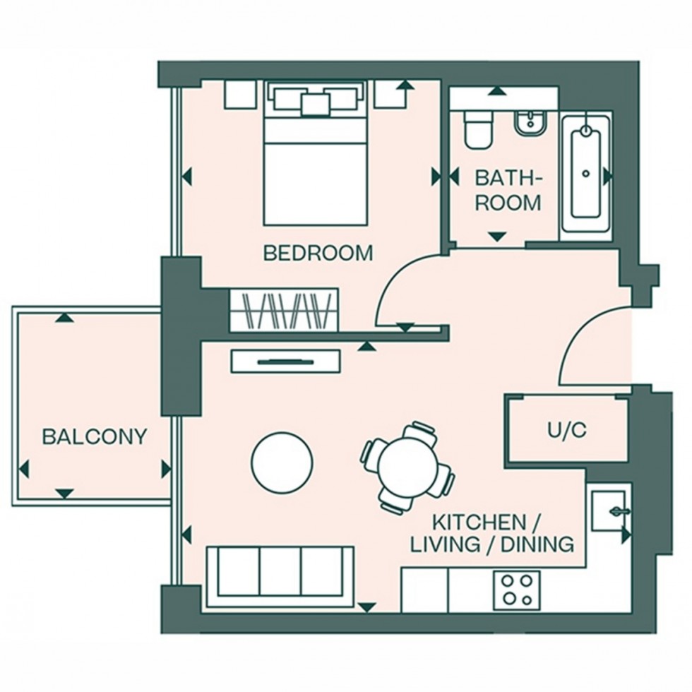 Floorplan for Apt 902 Fulton & Fifth, Wembley, HA9