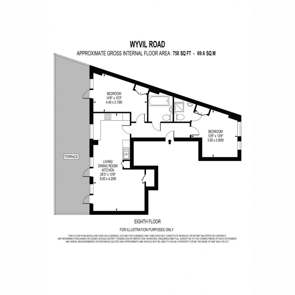 Floorplan for Unit 2029 Twenty Two, Nine Elms, SW8