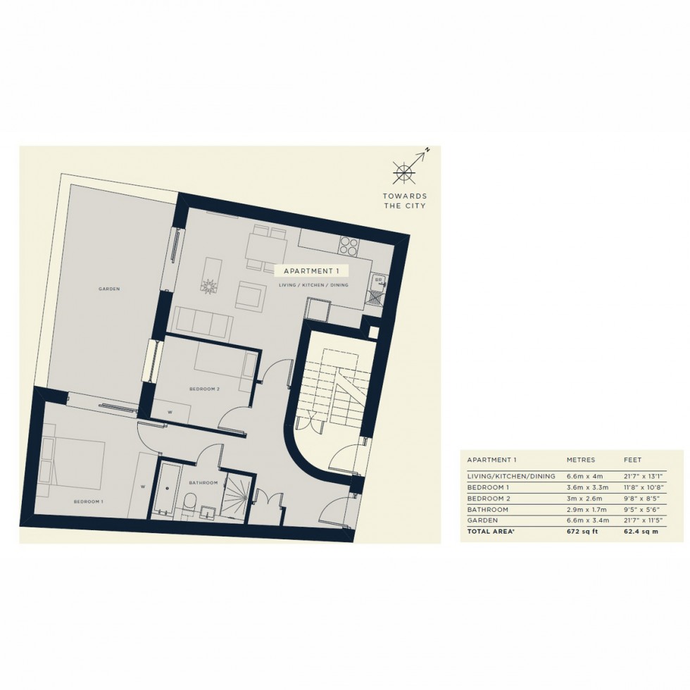 Floorplan for Flat 2001 Tower Bridge Mews, Southwark, SE1