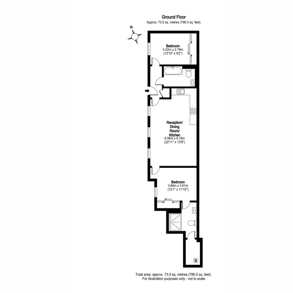 Floorplan for Apt 2014 Marzell House, West Kensington, W14