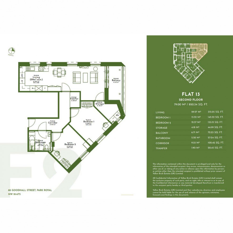 Floorplan for Apt 1323 Kensal View, Kensal Green, NW10