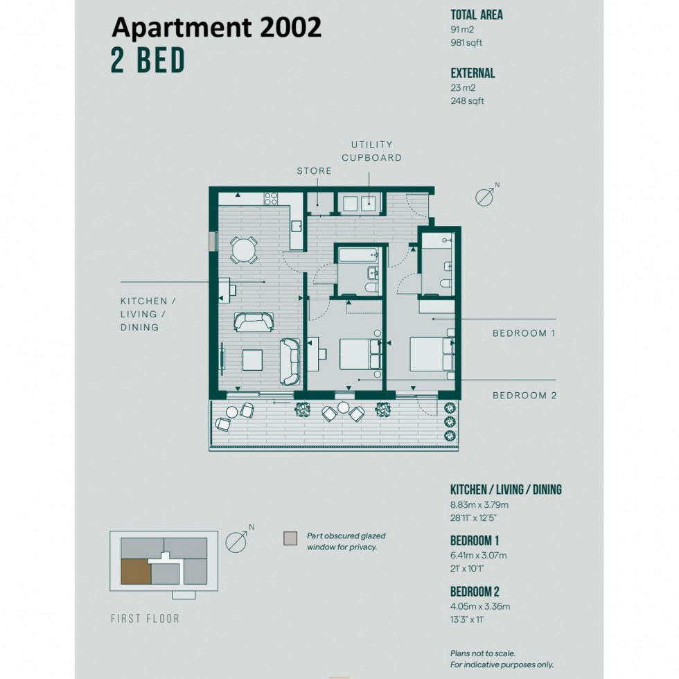 Floorplan for Apt 2002 Print Makers, Bermondsey, SE1