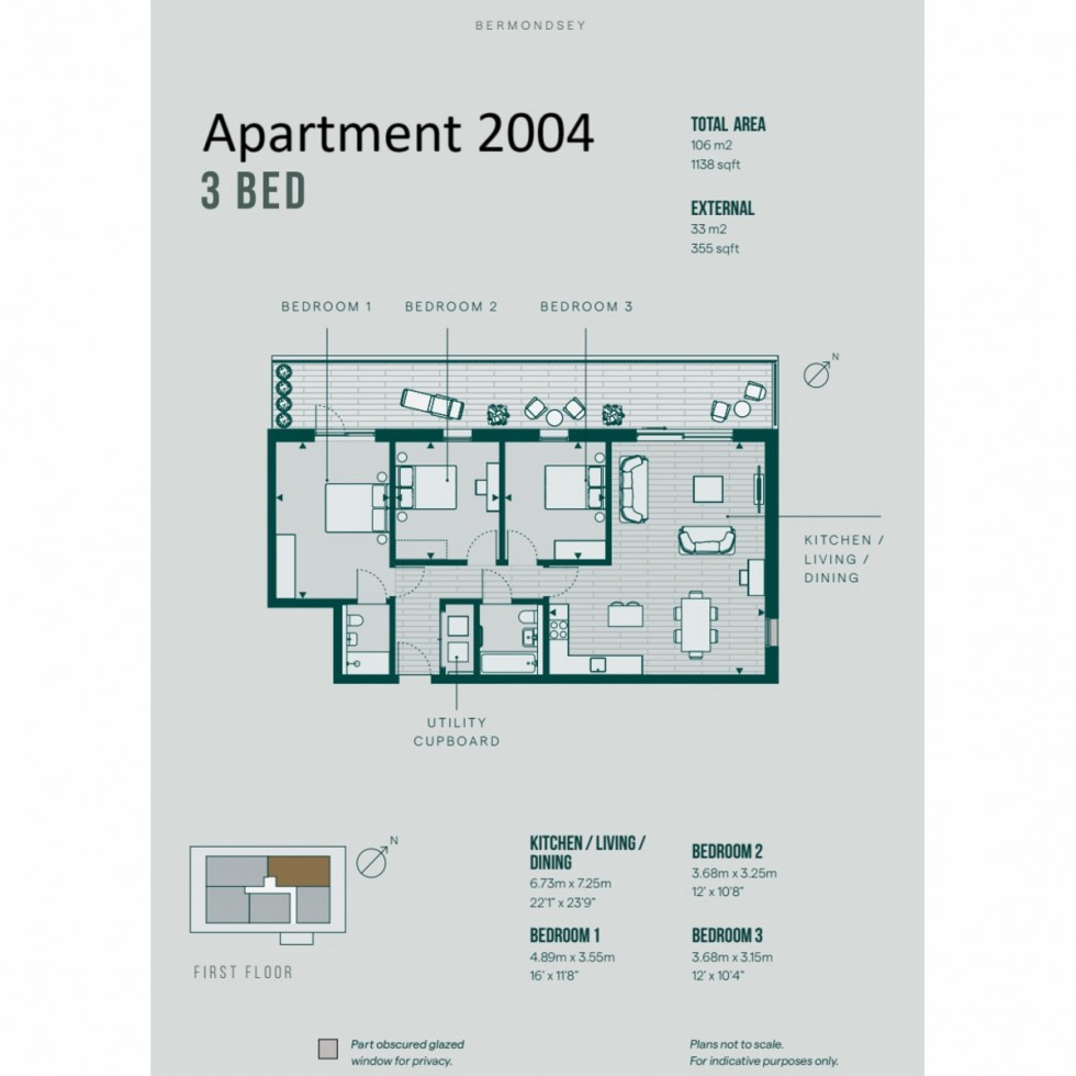 Floorplan for Apt 2004 Print Makers, Bermondsey, SE1