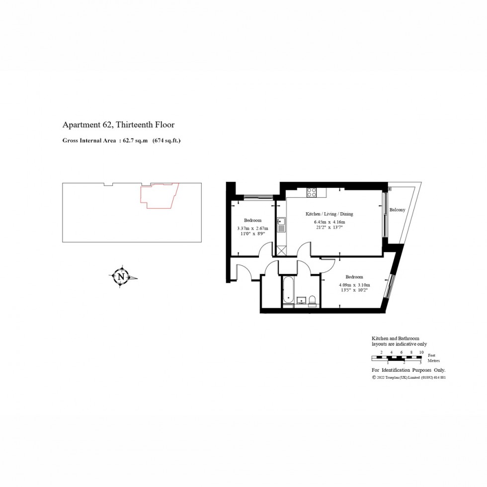 Floorplan for Unit 13a Vision Point, Battersea, SW11