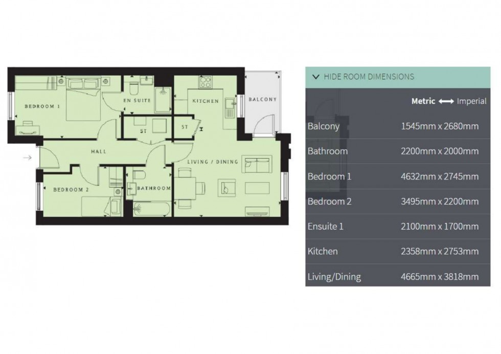 Floorplan for Hackbridge Road, Wallington