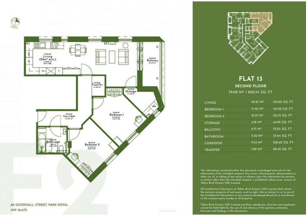 Floorplan for Goodhall Street, London