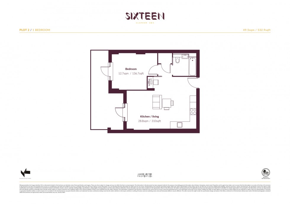 Floorplan for Hetherington Road, London